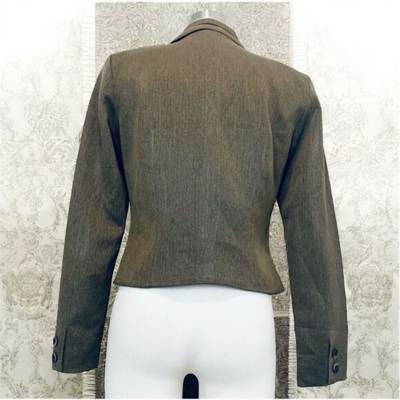 Rampage Brown Herringbone Bow Velvet Blazer Jacket Medium M Patch - Picture 3 of 7